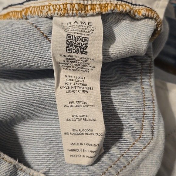 Frame High N Tight Wide Crop Jeans Sz 26 Legacy Chew Distressed Grunge 90s/Y2k - Picture 11 of 11